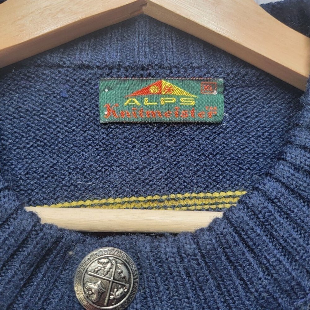 Vintage Alps Knitmeister‎ Nordic Winter Ski Cardigan Sweater Size XL - Picture 9 of 12